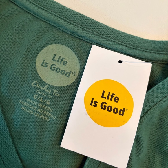 Life is Good Long Sleeve Tee with Reindeer Graphic. - Picture 2 of 3